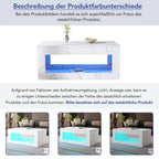 WF323710WAA) Moderno mesón LED, mesón para el salón, sofático, mesón de salón, mesón con brillo alto con control remoto, gran mesón con estampado de mármol (blanco)