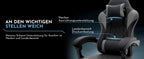 Silla de gaming para PC, silla de oficina con soporte lumbar, cabeza ajustable y brazos reclinables, silla de escritorio ergonómica con apoyo para los pies, ajustable de 90° a 145°, silla de oficina para hombre/mujer
