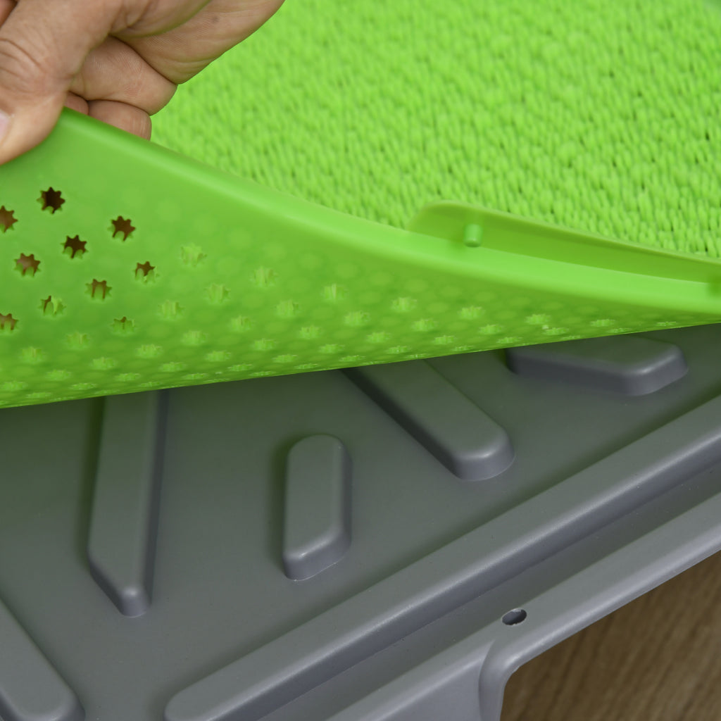 Toaleta para mascotas con 2 mantas de hierba, tabletilla para el entrenamiento en la cacerola, toaleta para cachorros Indoor Outdoor, verde 67 x 41 cm
