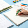 Set de Papelería Escolar 4 Piezas - Notas Adhesivas, Bloc, Corrector y Cinta