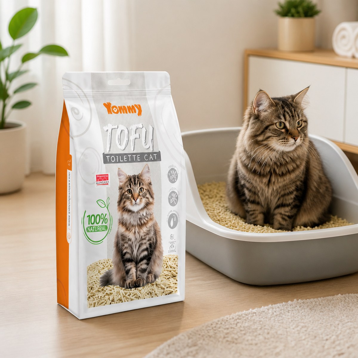 Arena para Gato Yummy Tofu, 6L