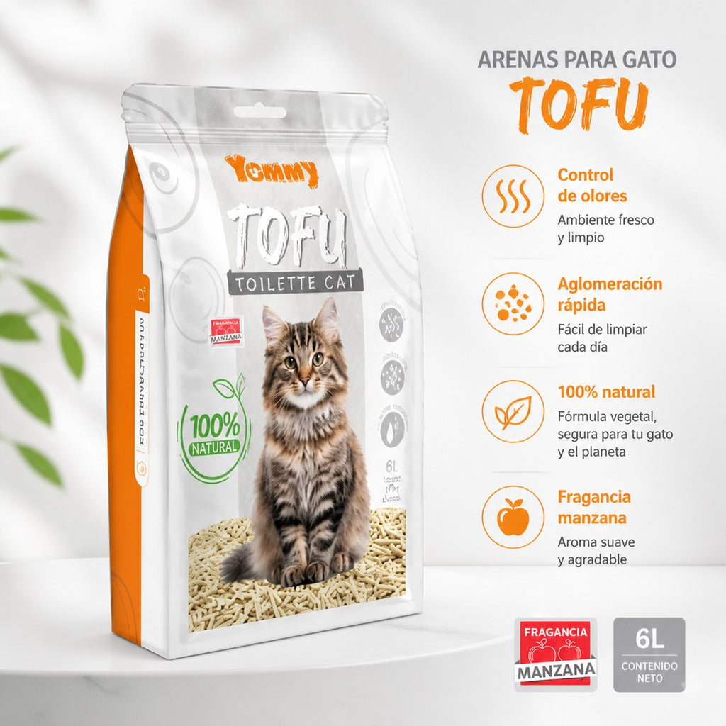 Arena para Gato Yummy Tofu, 6L