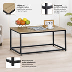 Mesa de Café con Marco de Metal en Estilo Industrial Moderno