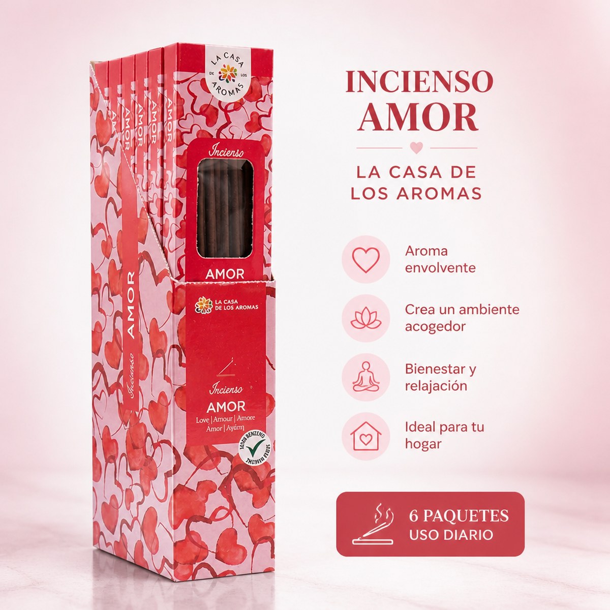 Incienso Amor La Casa de los Aromas (6 Unidades)