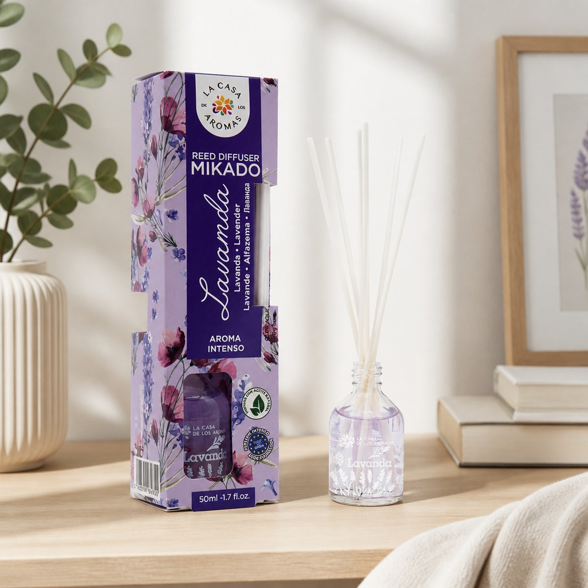 Difusor de Varitas Mikado Lavanda, 50ml de La Casa de los Aromas
