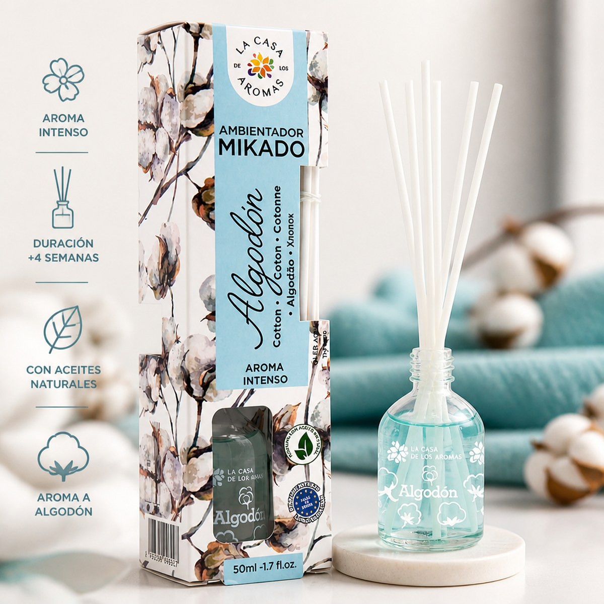 Difusor de Algodón La Casa de los Aromas, 50 ml
