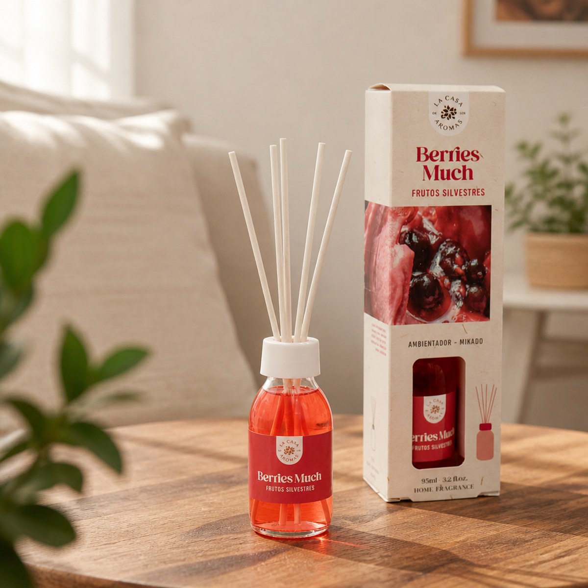 Ambientador Mikado Frutos Silvestres La Casa de los Aromas | 95 ml | Palos Difusores | Hogar