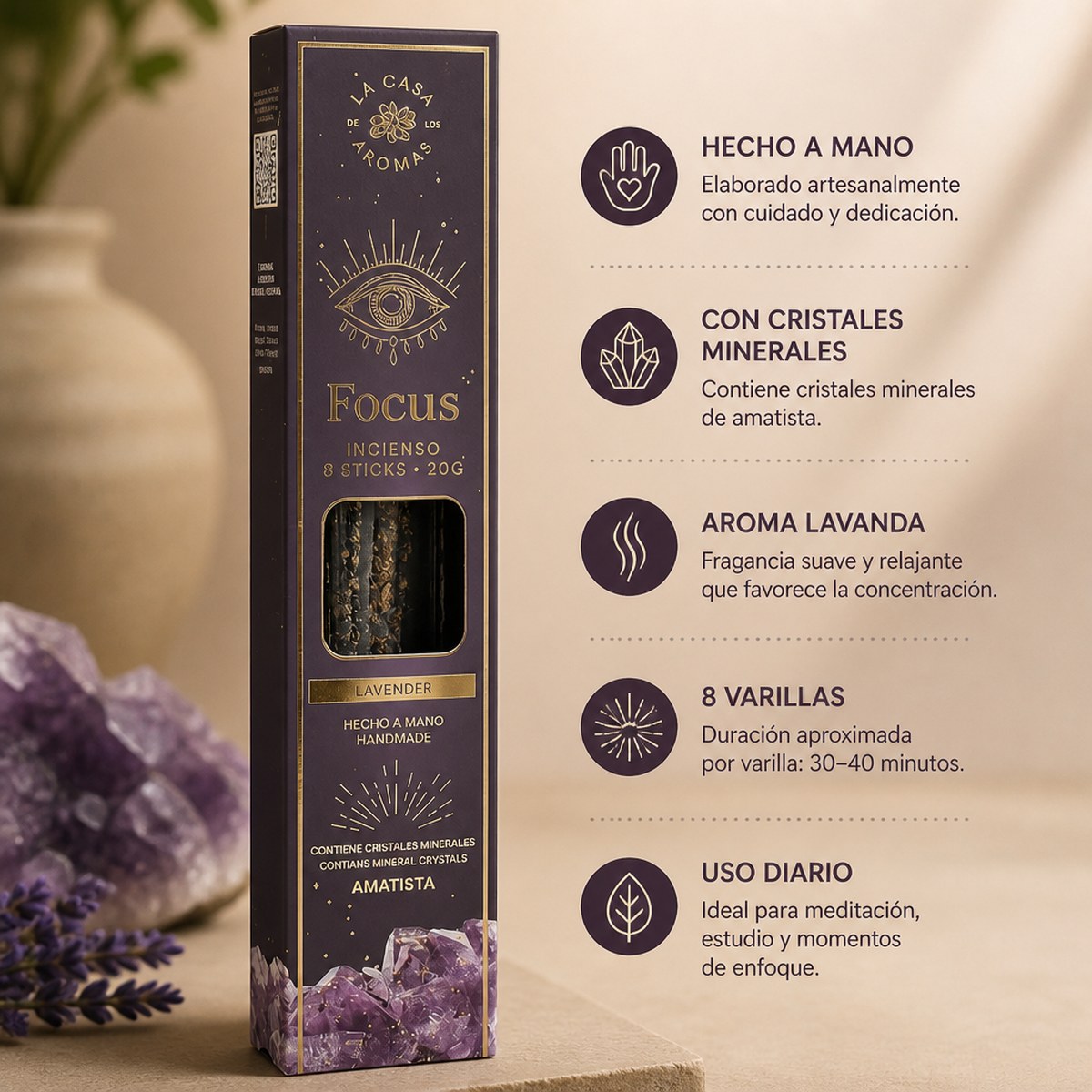 Incensos Focus Amatista La Casa de los Aromas