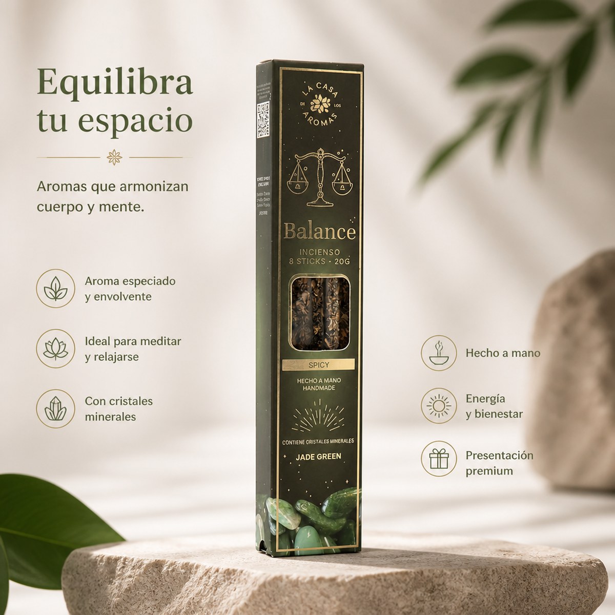 Incienso Balance Espicado Jade Verde