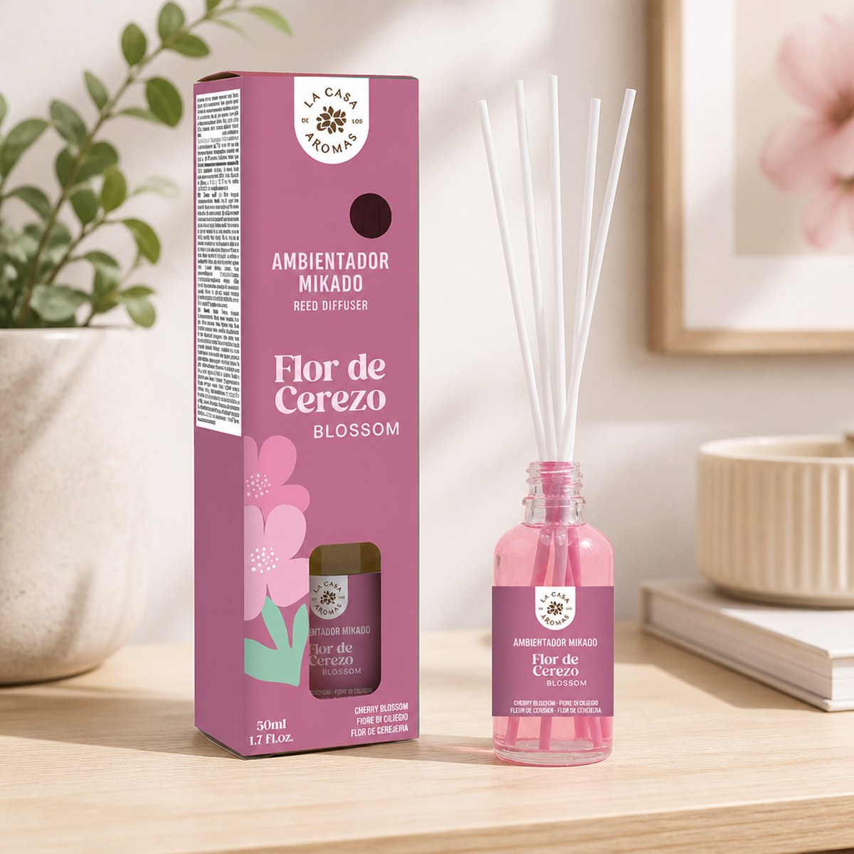 Ambientador Mikado Flor de Cerezo La Casa de los Aromas | 50 ml | Aroma Delicado | Hogar