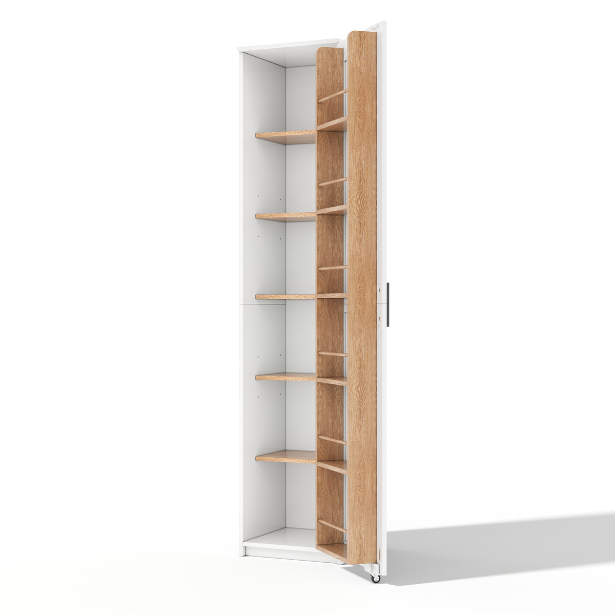 Armario de cocina, armario alto de almacenamiento con soportes para puertas y baldas ajustables, armario de provisiones para el salón, comedor y baño, 40 × 40× 183 cm