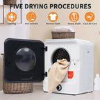 Secador de ropa, secador de acero inoxidable, 3 kg, hasta 4,5 kg en realidad, 830 W, filtración múltiple, 5 programas. Protección contra sobrecalentamiento, montable en la pared [Clase de energía G]