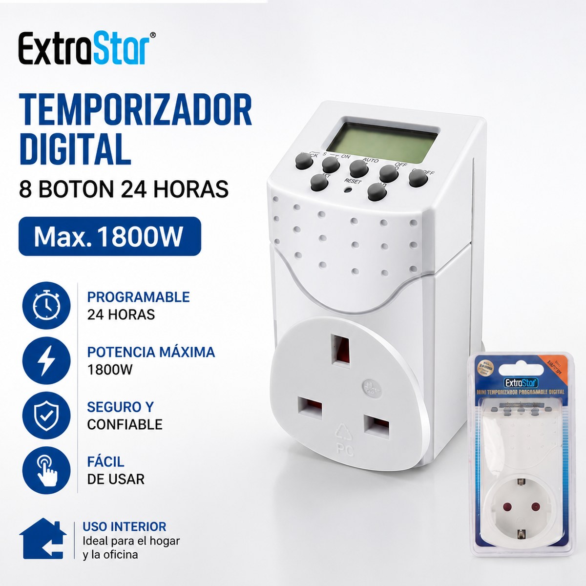 Temporizador Digital ExtraStar de 24 Horas