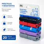 Bolsas para excrementos de perros DZL, 20 rollos