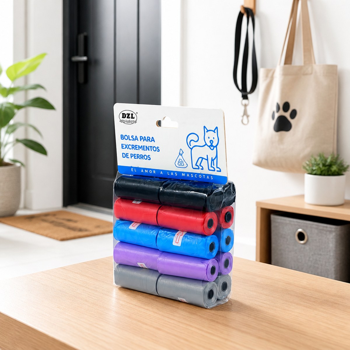 Bolsas para excrementos de perros DZL, 20 rollos