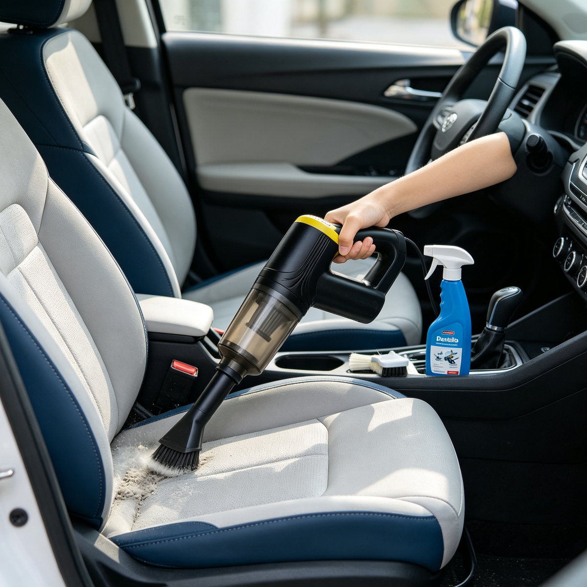 Kit de Limpieza y Protección para Coche - Aspirador Portátil + Funda + Limpiador + Ambientador