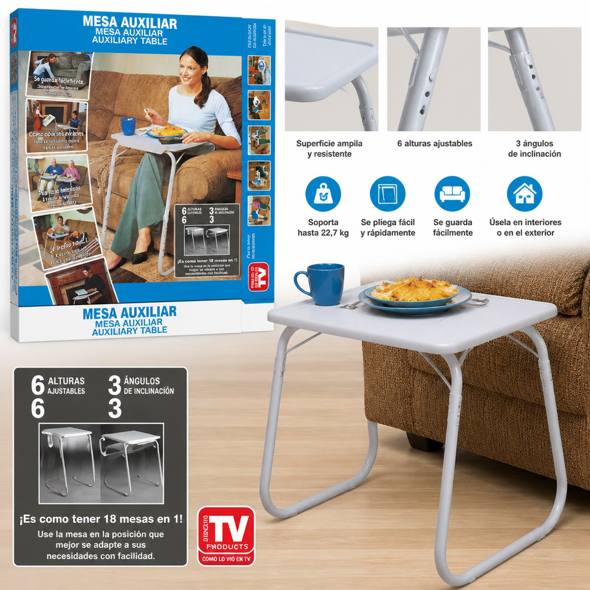 Mesa Auxiliar Ajustable - Portátil
