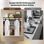 Armario de pared para la cocina con 2 puertas correderas y soportes de empotramiento ajustables, armario de pared para el almacenamiento en el salón, el baño y la lavandería, 80 × 31 × 76 cm