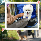 Cochecito para mascotas con función de plegado, cochecito para mascotas con ruedas dobles para perros y gatos pequeños, cochecito Oxford azul 67 x 45 x 96 cm