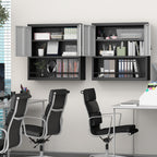 Gabinet de almacenamiento metálico alto con 2 puertas y estantes ajustables, gabinete de despensa de acero para la cocina, sala de estar, comedor, oficina doméstica