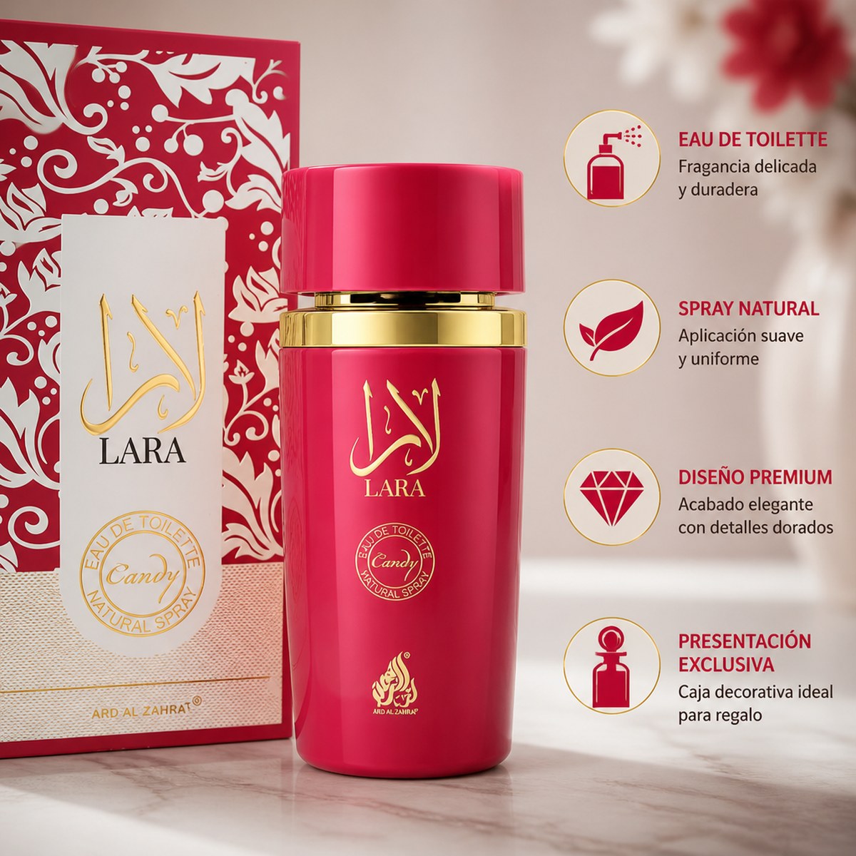 Eau de Toilette Ard Al Zahrat Lara | 100 ml | Fragancia Delicada | Unisex