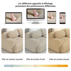Sofá angular de 4 plazas con relleno de 32D de alta elasticidad, sofá sin armazón, antiresbaladante, con chaiselongue, reposabrazos extra anchos, combinable libremente, sin montaje para oficina, salón y cine en casa, color beige