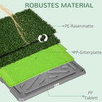 Toaleta para mascotas con 2 mantas de hierba, tabletilla para el entrenamiento en la cacerola, toaleta para cachorros Indoor Outdoor, verde 67 x 41 cm
