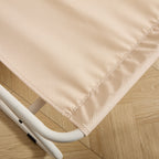 Silla de estar exterior para el patio con cojín, Silla reclinable cómoda con cojín abultado y taburete, Ideal para el salón, el dormitorio, la sala de lectura, Color de marco beige con cojín beige