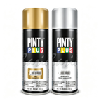 Pack Spray Pintura Oro + Barniz Brillo - 2 x 300g para Manualidades y Decoración