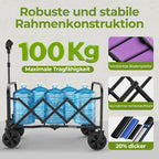 Mini Carro de Carga Plegable Pequeño de 100KG, Carro Manual Plegable, Carro de Comercio Plegable, Carro de Carga para Camping con Asa Ajustable en Altura, Ligero, Espacio Economizador y Estable, Lila