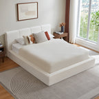 Cama de 160x200 cm con cabeza con relleno, armazón de acero reforzado, sin boxspring: montaje sencillo, alta estabilidad, no incluye colchón.