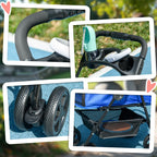 Cochecito para mascotas con función de plegado, cochecito para mascotas con ruedas dobles para perros y gatos pequeños, cochecito Oxford azul 67 x 45 x 96 cm