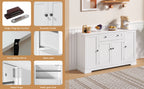 Buffet multifuncional para la cocina – Sideboard de 138 cm con cajón, puertas de estantería y soportes de empotramiento ajustables – Diseño moderno con protección anti-inclinación, ideal para la cocina, el salón y el dormitorio