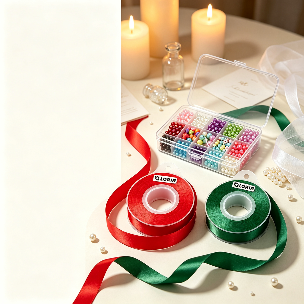 Kit Decoración de Regalos - Cintas de Raso y Perlas para Envolver