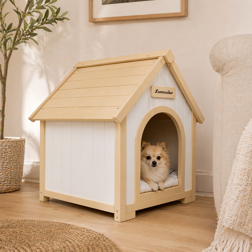 Casa para mascotas de madera para el interior – Casa para gatos de madera FSC® Solid Wood Furniture for Small Pets, Scandinavian Pet Shelter Katzenhaus & Hundehütte aus Holz – Skandinavische Tiermöbel aus FSC® Massivholz für kleine Hausti