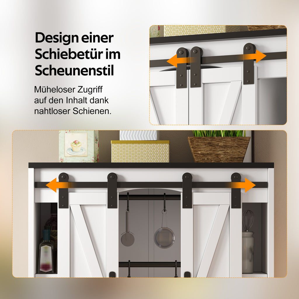 Armario de pared para la cocina con 2 puertas correderas y soportes de empotramiento ajustables, armario de pared para el almacenamiento en el salón, el baño y la lavandería, 80 × 31 × 76 cm