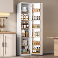 Armario de cocina, armario alto de almacenamiento con soportes para puertas y baldas ajustables, armario de provisiones para el salón, comedor y baño, 40 × 40× 183 cm