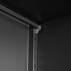 [Metal Adjustable] Gabinete de almacenamiento de dos puertas de metal para despensa de cocina, gabinete de despensa alta de acero para cocina, salón, comedor y oficina, color negro