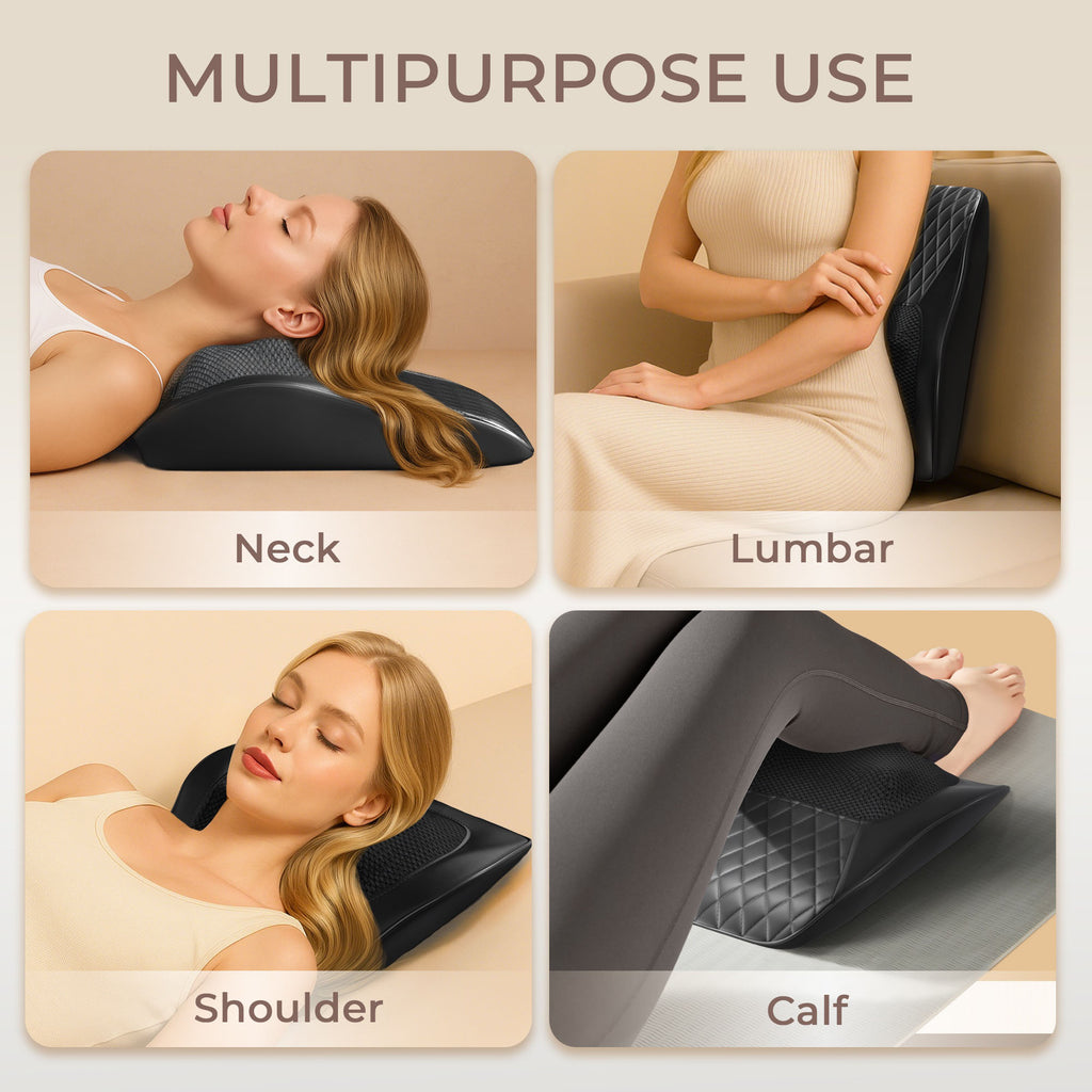 Cabezal de masaje shiatsu 3D sin cable, recargable, con calor, masajeador eléctrico portátil para el cuello, hombros y espalda, adecuado para el hogar, oficina y automóvil