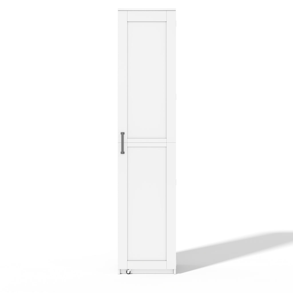 Armario de cocina, armario alto de almacenamiento con soportes para puertas y baldas ajustables, armario de provisiones para el salón, comedor y baño, 40 × 40× 183 cm