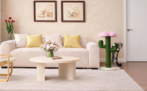 Arbol de gatos en forma de cactus – Arbol de gatos de 90 cm con tallos de sisal engrosados y protección anti-inclinación, arbol de gatos de diseño verde, columna de gatos, arbol de gatos para gatos, arbol de gatos para el hogar, arbol de gatos pequeño