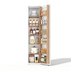 Armario de cocina, armario alto de almacenamiento con soportes para puertas y baldas ajustables, armario de provisiones para el salón, comedor y baño, 40 × 40× 183 cm