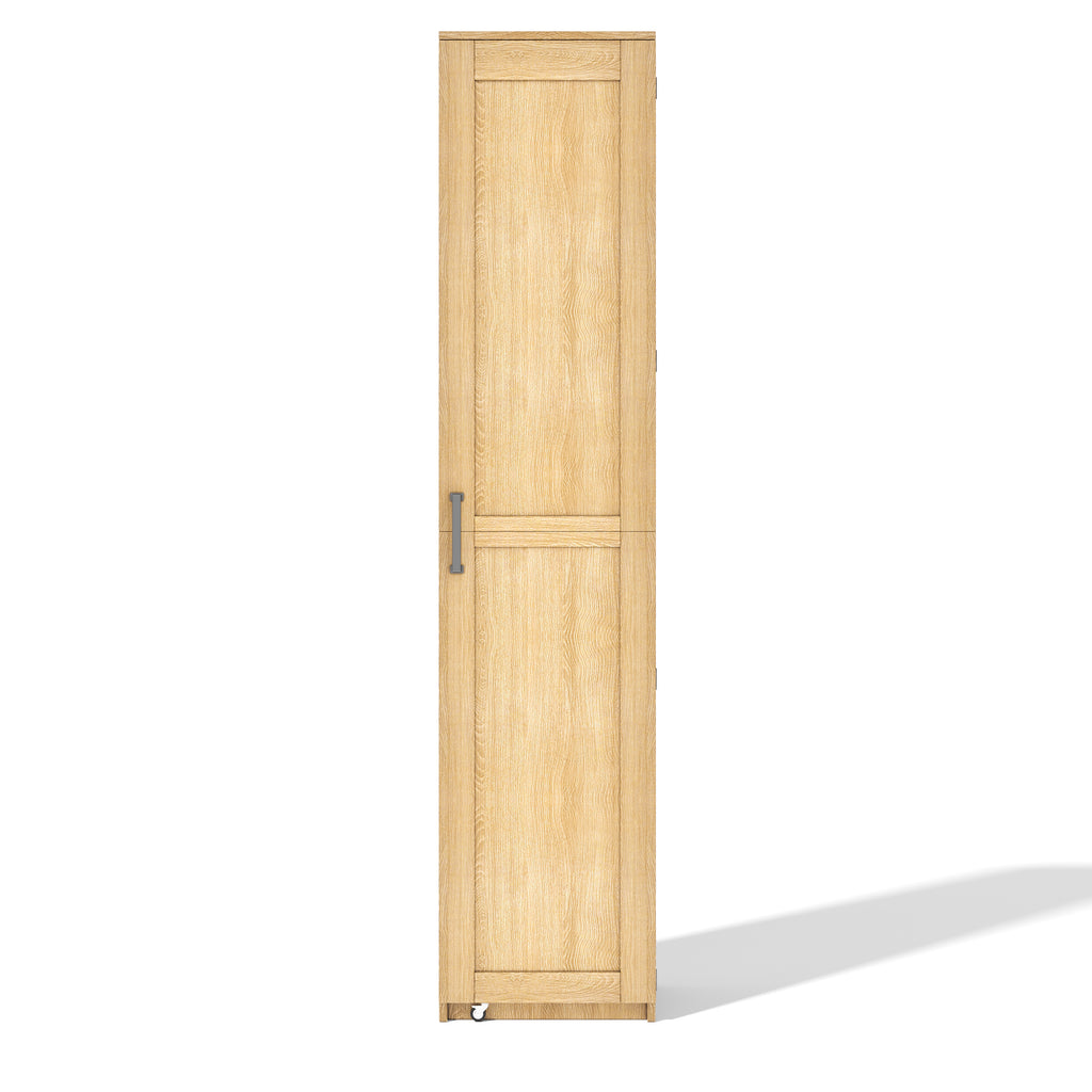 Armario de cocina, armario de almacenamiento alto con soportes para puertas y tabiques de empotramiento ajustables, armario de provisiones para salón, comedor y baño, 40 × 40× 183 cm