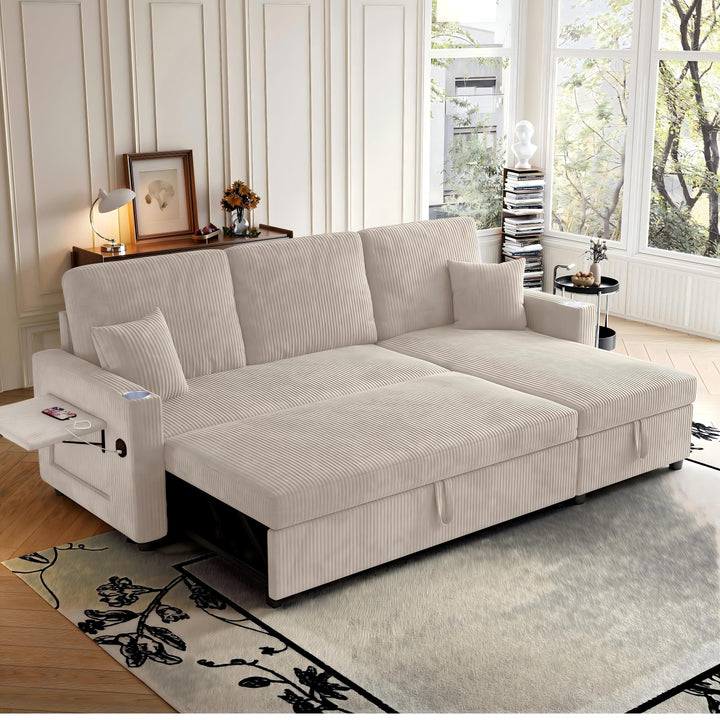 Sofá en L Sofabetten, un sofá espacioso, un sofá cómodo para dormir en las alturas y un espacio de almacenamiento adecuado para un sofá modular y un sillón en su salón de estar y en su apartamento