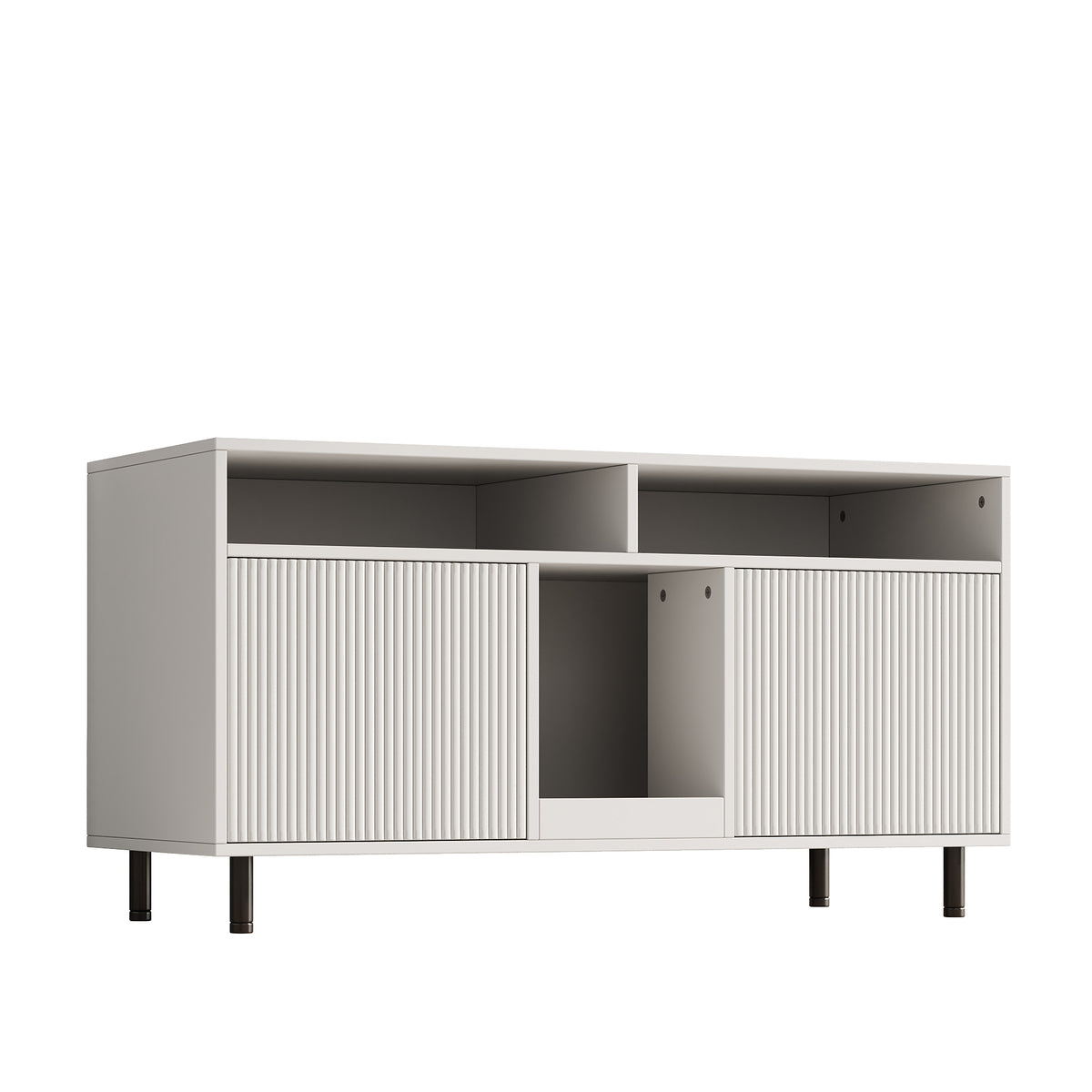 Katzentoiletten-Schrank/Katzenstreuwanne-Schrank con Alfombra de Cojín para Arena, Armario para Mascotas con Soporte, Sideboard/TV Stand para Mascotas, sin Baño para Gato, 120x50x66cm, Blanco