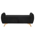 Banco de silla plegable con espacio de almacenamiento y patas de madera – 145×51×57 cm, para dormitorio, sala de estar y pasillo