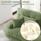 Sofá angular modular de 4 plazas con asiento profundo, sofá cama de chenille, cómodamente revestido para salón, apartamento, estudio, oficina, chenille verde