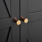[Metal Adjustable] Gabinete de almacenamiento de dos puertas de metal para despensa de cocina, gabinete de despensa alta de acero para cocina, salón, comedor y oficina, color negro