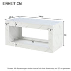 WF323710WAA) Moderno mesón LED, mesón para el salón, sofático, mesón de salón, mesón con brillo alto con control remoto, gran mesón con estampado de mármol (blanco)