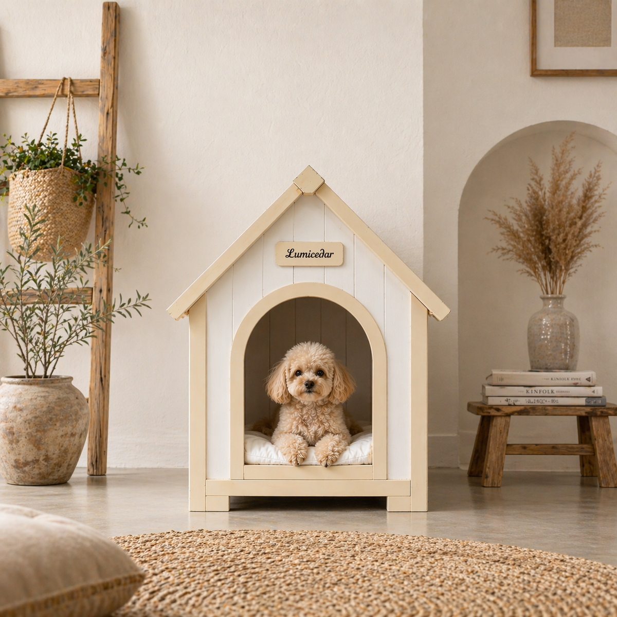 Casa para mascotas de madera para el interior – Casa para gatos de madera FSC® Solid Wood Furniture for Small Pets, Scandinavian Pet Shelter Katzenhaus & Hundehütte aus Holz – Skandinavische Tiermöbel aus FSC® Massivholz für kleine Hausti
